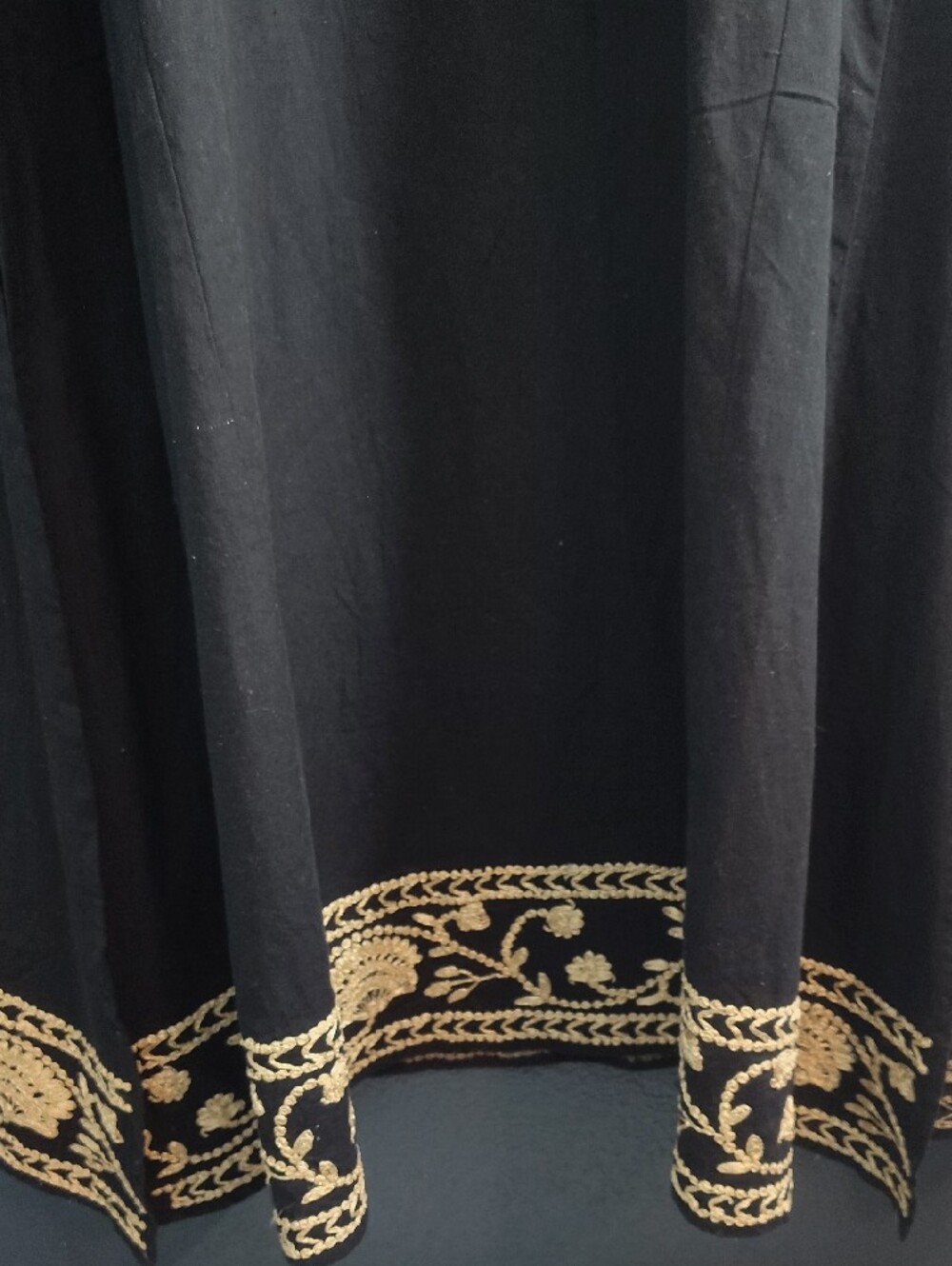 Roller Rabbit Black Maxi Dress with Gold Embroidery - Picture 4 of 12